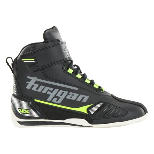 Ghete moto Furygan V5 D3O® WP, pentru bărbați, Negru-Galben neon, mărimea EU 43